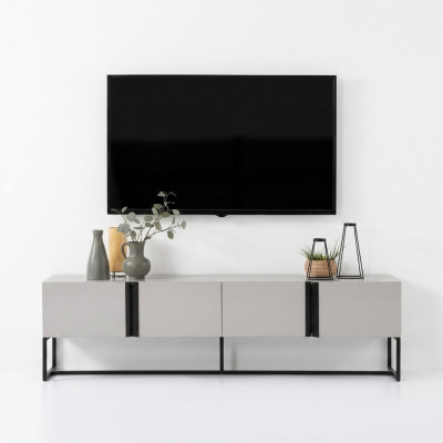 Sideboard TV Ständer Schafschratt RTV TV-Board Wunnzëmmer Wäiss Holz Modern
