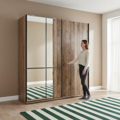 Design Kleederschief Kleederschaf Schief Braun Holz Spigel Nei