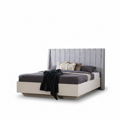 Duebelbett Schlofzëmmer Garnitur Bett Holz Set 3tlg Wäiss Nuetsdëscher