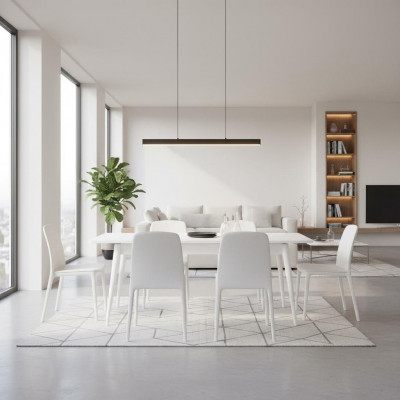 Iesszëmmerdësch Iessdësch Dësch Wäiss Iesszëmmer Holz Auszéibar Modern