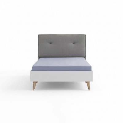 Kannerbett Bett 100 cm Jugendbett Holz Gro Kinderzëmmer Stoff Modern.