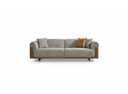 Dreiplatze Sofa 3 Sëtzer Polstersofa Gro Stoff Polyester Couch Modern