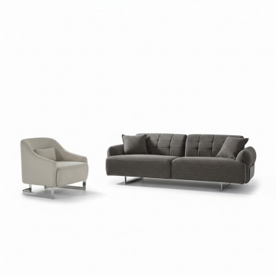 Couchen Polstersofa Gro Komplett Drësëtzeger Fauteuil Modern 2 Stéck Sofae Nei