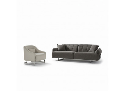 Couchen Polstersofa Gro Komplett Drësëtzeger Fauteuil Modern 2 Stéck Sofae Nei