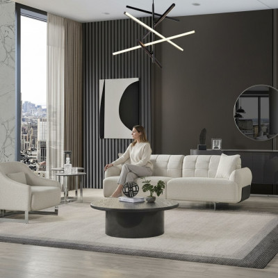 Luxus Couchen Polstersofa Wäiss Komplett Dräisëtzer Fauteuil 2stécker Canapéen