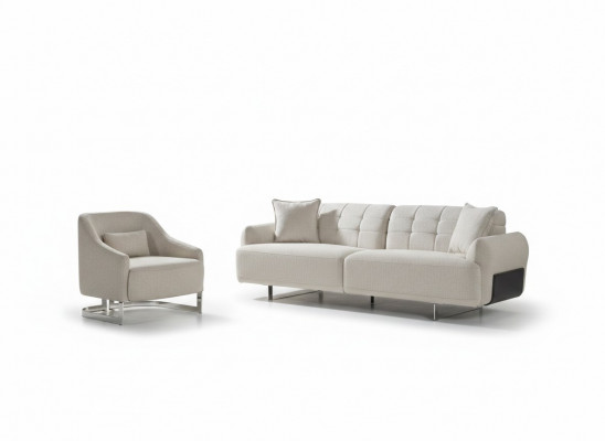 Luxus Couchen Polstersofa Wäiss Komplett Dräisëtzer Fauteuil 2stécker Canapéen