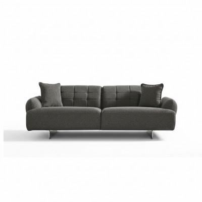 Dräisëtzer Sofa 3 Sëtzer Polstersofa Gro Stoff Polyester Canapé Modern Neien