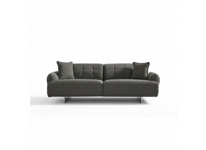 Dräisëtzer Sofa 3 Sëtzer Polstersofa Gro Stoff Polyester Canapé Modern Neien