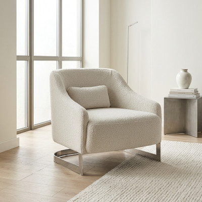 Moderne Sëtzsaachen Ouerensëtz Sëtz Polyester Wäiss Stoff Wunnzëmmer