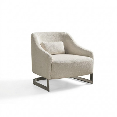 Moderne Sëtzsaachen Ouerensëtz Sëtz Polyester Wäiss Stoff Wunnzëmmer