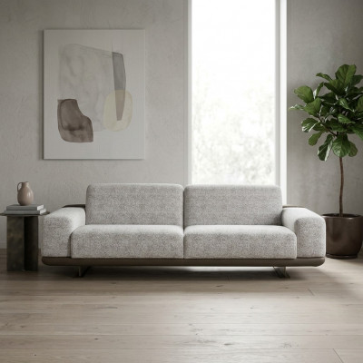 Däisitzer-Sofa 3 Sëtzer Polstersofa Grau Stoff Polyester Couch Modern