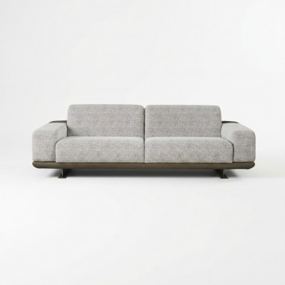 Däisitzer-Sofa 3 Sëtzer Polstersofa Grau Stoff Polyester Couch Modern