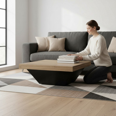 Couchtisch Dësch Beistelltisch Wunnzëmmer Braun Holzdësch Design Miwwelen