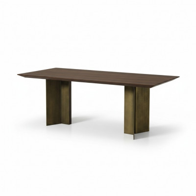Iesszëmmerdësch Iessdësch Dësch Iesséck Iesszëmmer 208 cm Holz Brong Nei