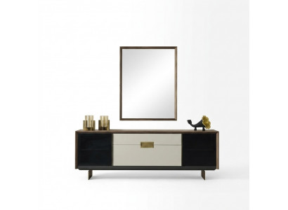 Anrichte Sideboard mat Spigel Kommode Holz Méifarweg Iesszëmmer Set