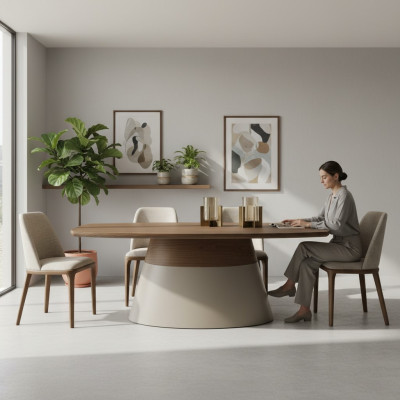 Gruppe Iesswénkel Iessgrupp Iessdësch Brong Holz Set 7 Deeler Iesszëmmerdësch