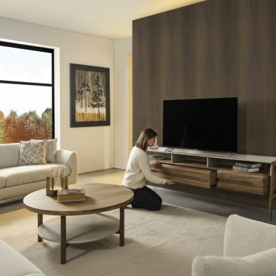 RTV Lowboard TV Ständer Wunnwand Sideboard Schaf Holz Branzt Stilvoll
