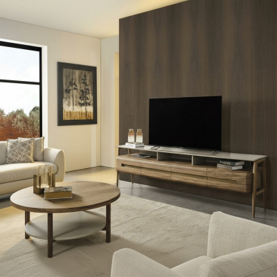 RTV Lowboard TV Ständer Wunnwand Sideboard Schaf Holz Branzt Stilvoll
