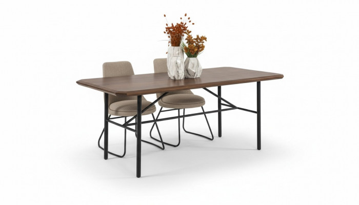 Iesszëmmerdësch Iessdësch Dësch Iesseck Iesszëmmer 205 cm Holz Brong