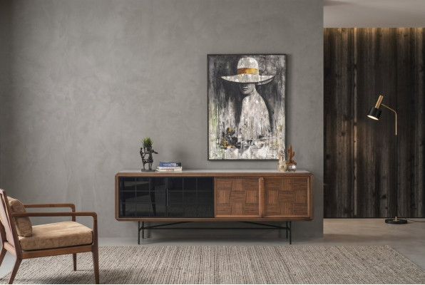 Dëschzëmmer Anrichte Sideboard Kommode Holz Braun Schaf Kommoden