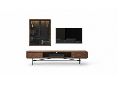 Gruppe RTV Lowboard TV-Stänn Sideboard Schaf 2tlg Holz Braun Regal