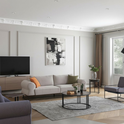Canapé-Set Komplett Polstersofa Canapé-Set Gro Stoffsofa