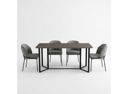 Iesszëmmer Iesseck Iessgrupp Iessdësch Set 7 Stéck Holz Brong Still Modern