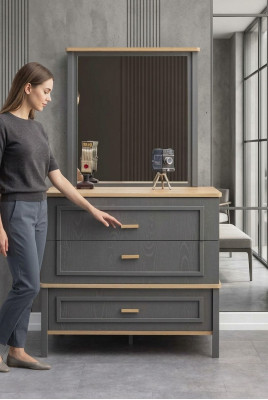 Kommodset mat Spigel Holz Schlofzëmmer Gro Konsolendësch