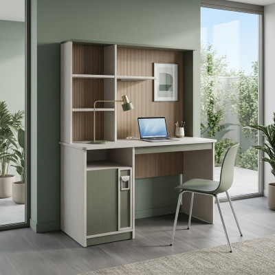 Schreifdësch Regal Computerdësch Holz Gri Kinderzëmmer Dësch Kanner