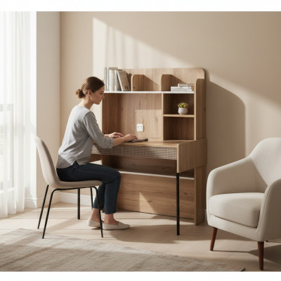 Schreifdësch Bürosdësch Computerdësch Brong Bürosmiwwelen Holz Dësch Regaler