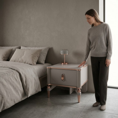 Design Nuetsdësch Nuetskonsolen Konsolen Holz Modern Beige Meedchen
