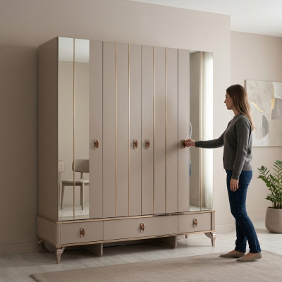 Kleedersschaf Kannerschaf Holzschaf Schaf Holz Beige Spigel