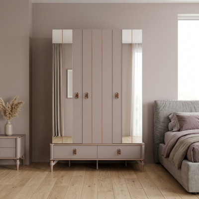 Luxus Kleederschaf fir Kanner aus Holz Schaf Beige Spigel