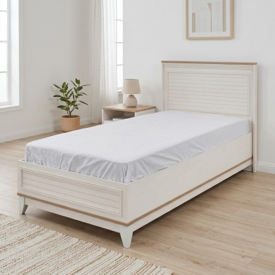 Kannerbett Bettrahmen Bett Kannerzëmmer Bettgesteller Wäiss Modern 100cm
