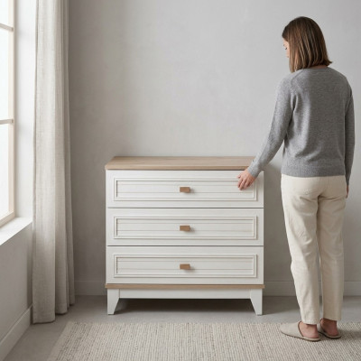 Kannerkommode Kommode Holz Kannerzëmmer Wäiss Schaf Modern Design