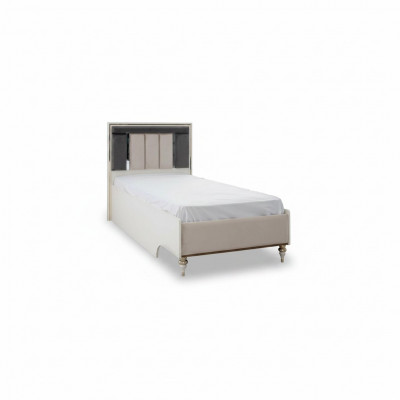 Luxus Kannerschlofkummer Bettkader Bett Kannerzëmmer Bettgestellen Beige Stoff
