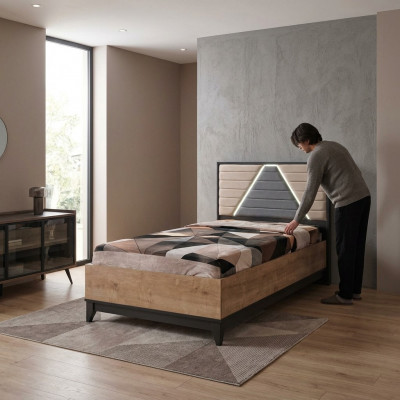 Kannerbett Bettrahmen Bett Kannerzëmmer Bettgesteller Braun Holz Better