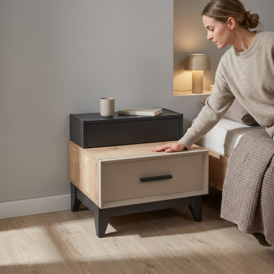 Kannerzëmmer Nuetsdësch Modern Nuetskonsolen Konsolen Holz Braun Dësch