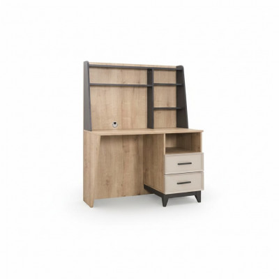 Schreibtisch Computerdësch Braun Kannerzëmmer Miwwele Holz Dësch Regal.