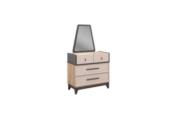 Grupp Kommode Garnitur mat Spigel Holz Kannerzëmmer Beige Konsole