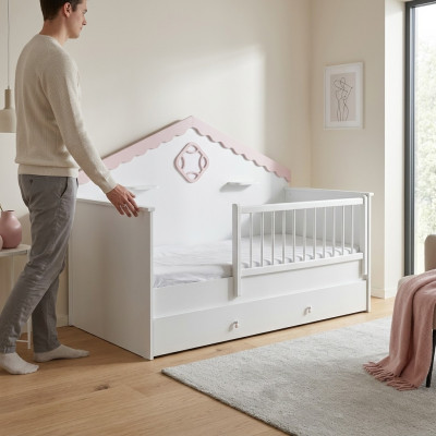 Kannerlafstall Bettercher Kannerbettercher Crèche Wäiss Holz Bett Modern