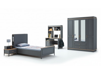 Garnitur Kannerzëmmer Bett Kannerbett Kannermebel Gro Holz Set 4 Stéck