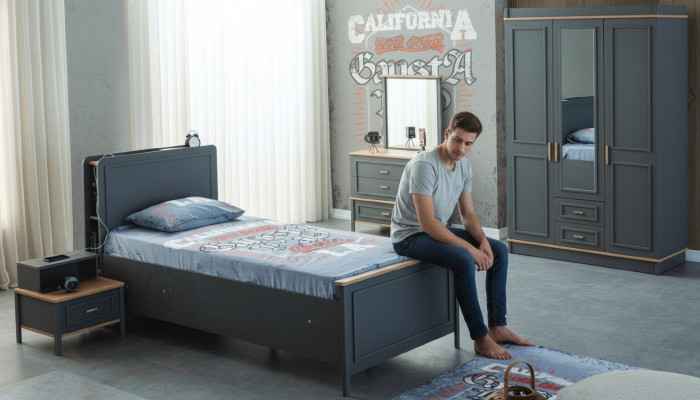 Kannersmiewel Garnitur Kannerzëmmer Bett Kannerbett Gro Holz Set 5 Deeler