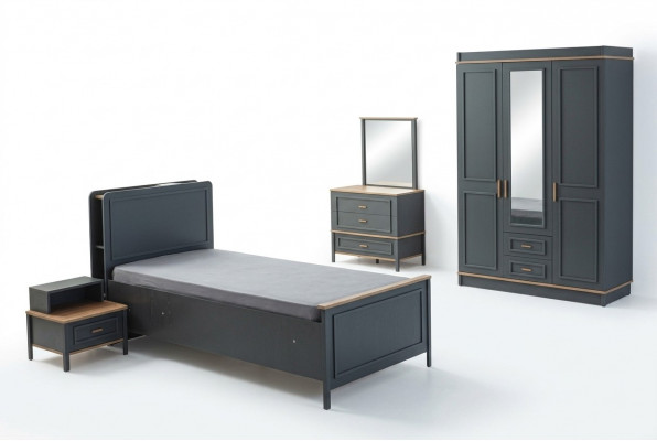 Kannersmiewel Garnitur Kannerzëmmer Bett Kannerbett Gro Holz Set 5 Deeler