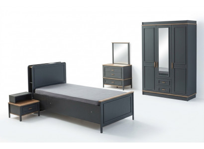 Kannersmiewel Garnitur Kannerzëmmer Bett Kannerbett Gro Holz Set 5 Deeler
