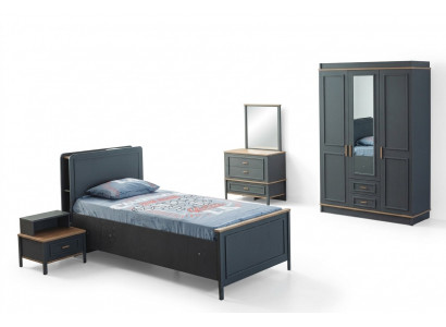 Kandebett Kannerzëmmer Kannermebel Garnitur Bett Gro Holz Set 5-Stéck