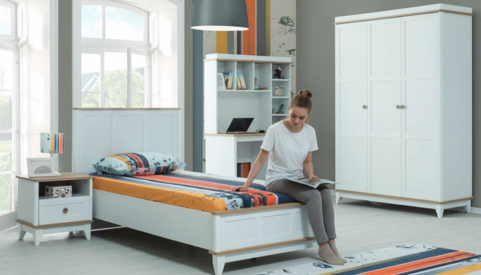 Kannerbett Jugendmoebel Kannerbett Komplett Wäiss Holz Set 4 Deeler Modern