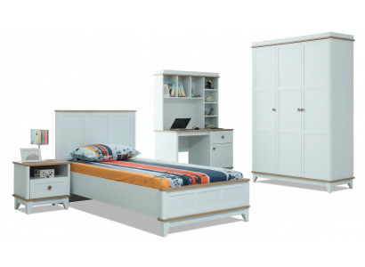 Kannerbett Jugendmoebel Kannerbett Komplett Wäiss Holz Set 4 Deeler Modern
