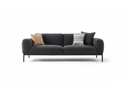 Elegante Polstersofa Sofa 3 Sëtzer Couch Dräisëtzer Gro Stoff Modern Polstersofa
