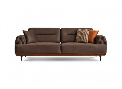 Polstersofa Drësëtzer Sofa 3 Sëtz Couch Brong Stoffsofa Stoff Modern
